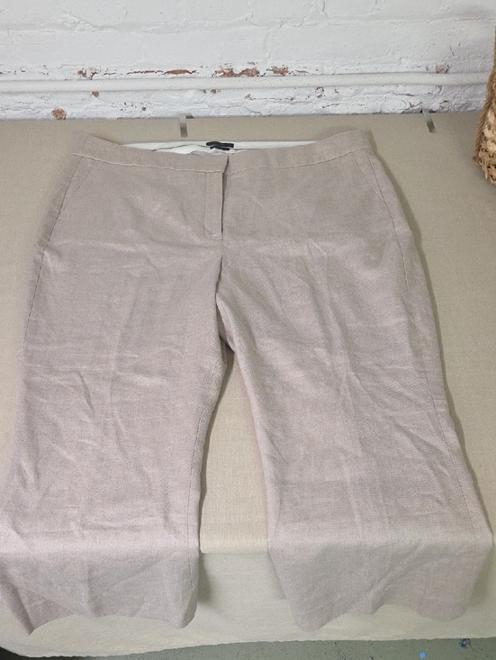 J. Crew Pants - J. Crew Light Taupe Wide-Leg Linen Cropped Pants Size 20 PLUS